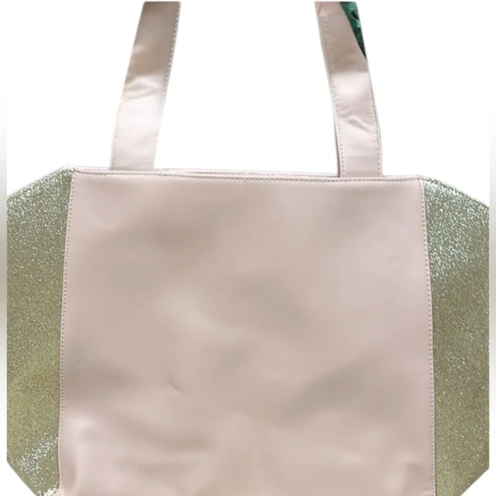 Jimmy Choo Parfums Pink Sparkle Gold Tote Bag Trending Luxe Aprox 18”x12”x4 1/2”